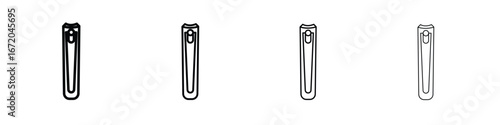 Nail clipper icons. line strokes simple icons