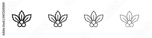 Mistletoe icons. line strokes simple icons