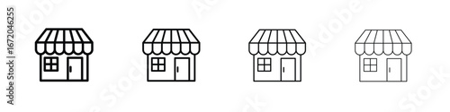 Local store icons. line strokes simple icons
