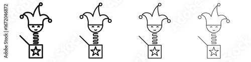 Jack in the box icons. line strokes simple icons