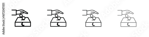 Infaq icons. line strokes simple icons