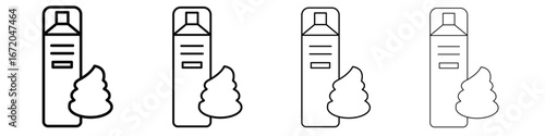 Hair mousse icons. line strokes simple icons