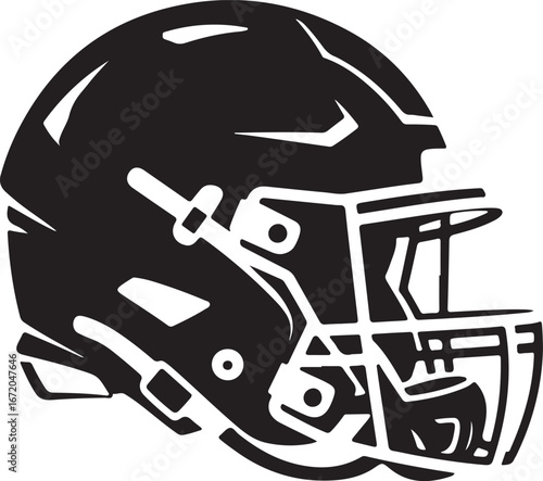 silhouette Vector American gridiron football helmet flat
