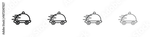 Food delivery icons. line strokes simple icons