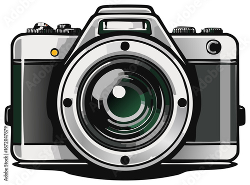 Classic film camera illustration symbolizing vintage photography and timeless artistic passion
