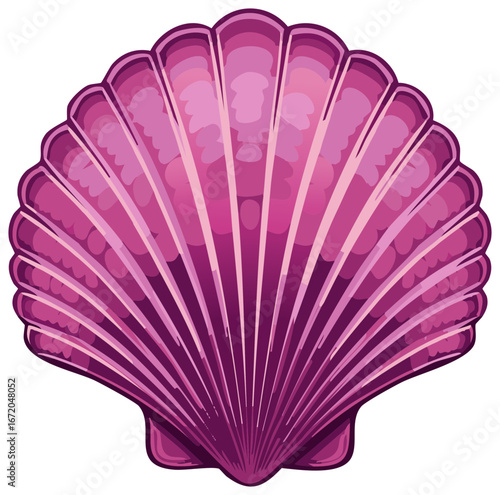 Elegant sea shell illustration in hues of magenta and pink a delicate underwater design for coastal themes