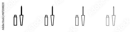 Eyeliner icons. line strokes simple icons