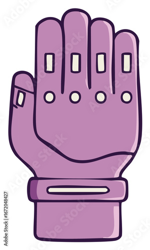 Vector illustration of a purple futuristic robotic hand or cyborg glove