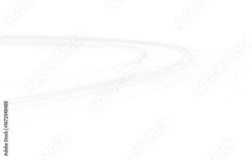 Line white light vector abstract effect curve with glowing beam, laser streak, motion trail, luminous stripes, bright ray and dynamic blur speed vector illustration.