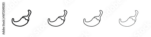 Chilli icons. line strokes simple icons