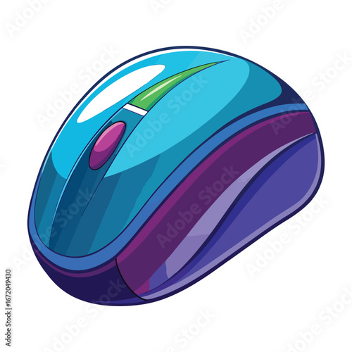 Color Vector Icon of Mouse – Computer Peripheral Illustration