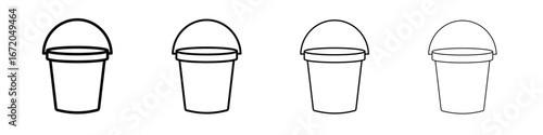 Bucket icons. line strokes simple icons