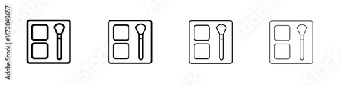 Blusher icons. line strokes simple icons