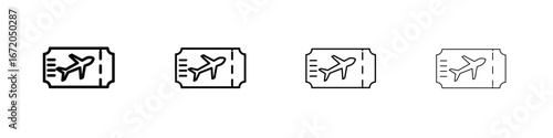 Air tickets icons. line strokes simple icons