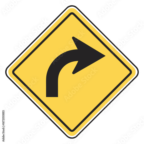 yellow road sign