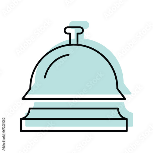 Hotel Bell color shadow thinline icon , vector, pixel perfect, illustrator file 

