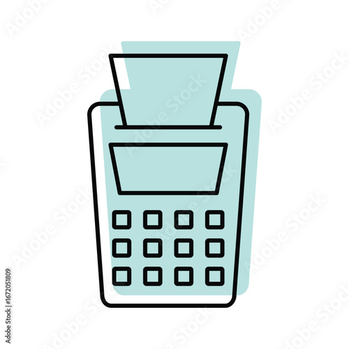 Pos Terminal color shadow thinline icon , vector, pixel perfect, illustrator file 
