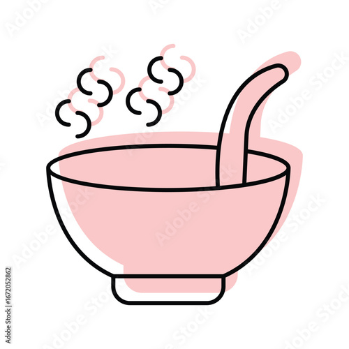 Soup color shadow thinline icon , vector, pixel perfect, illustrator file
 