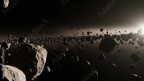 Dark Cosmic Ring of Asteroids in Space