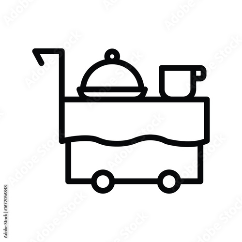 Room Service  line icon , vector, pixel perfect, illustrator file

