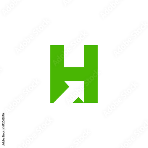 h arrow green growth arrow. logo up business