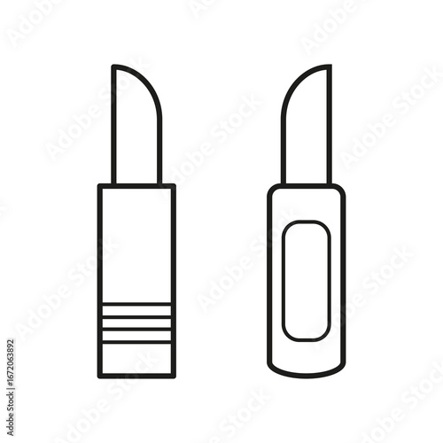 Set of lipstick icons. Signs symbols collection, simple icon for websites, web design, mobile app, info graphics on white background.