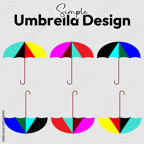Simple and colorful umbrella design for business