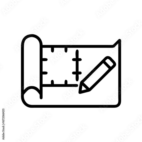 Blueprint Icon for Architecture, Construction, Design, and Engineering Plans
