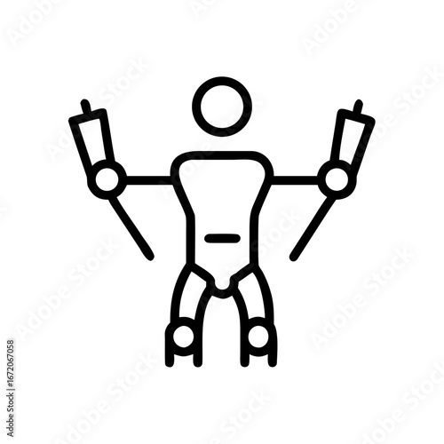 Exoskeleton Icon Vector Illustration for Robotics and Human Enhancement