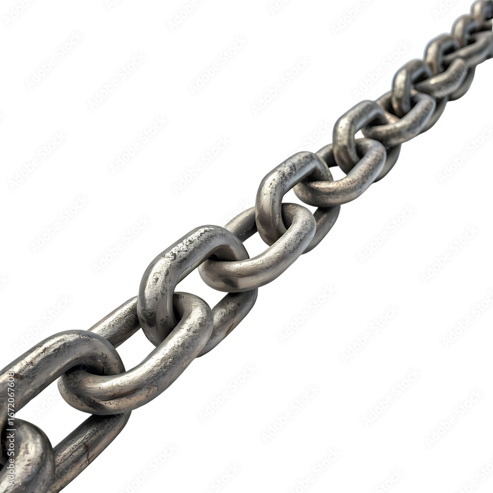 Fototapeta premium Strong Metal Chain Texture Detail Design on transparent background