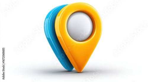 Free Download Bright yellow and blue pin symbolizing quantum-aligned retracement confluence explorer icon concept representation - GFXLoad