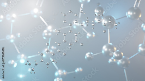 remibrutinib molecular structure, 3d model molecule, small molecule drug structural chemical formula view from a microscope