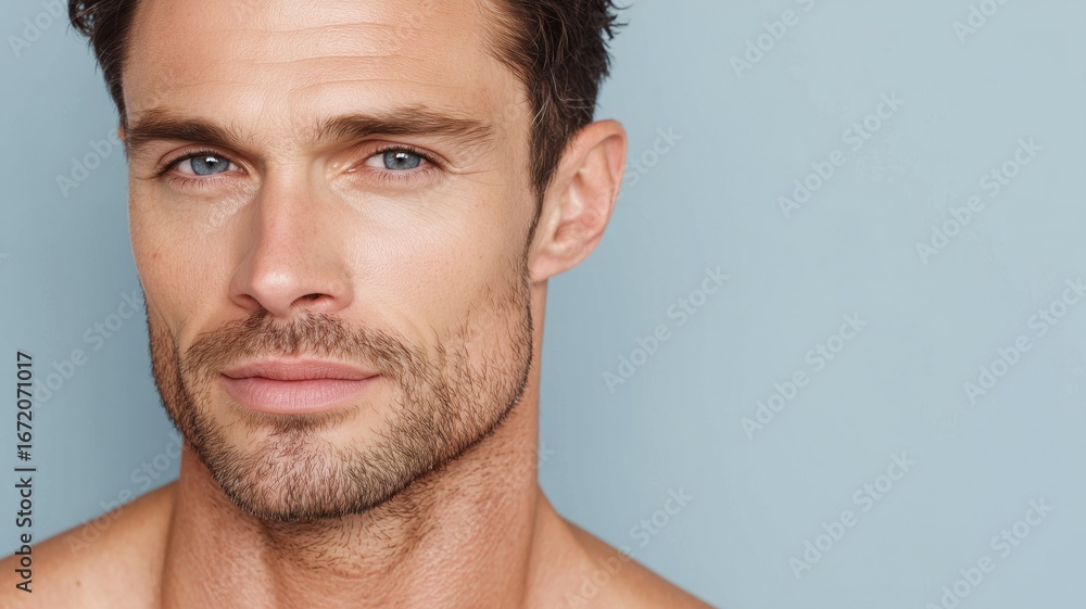 Obraz premium Cosmetology session focusing on male beauty and skincare techniques in a modern studio setting