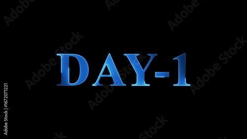 Blue Metallic Text DAY1 On A Black Background With Subtle Glow day 1 first day