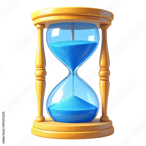 Time Passing Hourglass Business Deadline Concepts Countdown to Project End Urgency Future Planning Sand Flowing in Glass Timer Icon Illustration