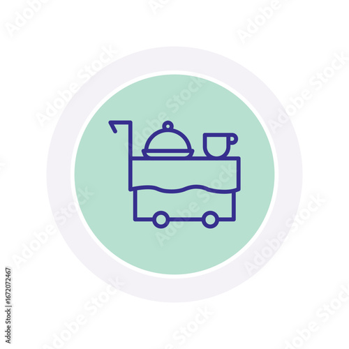 Room Service color circle icon , vector, pixel perfect, illustrator file  
