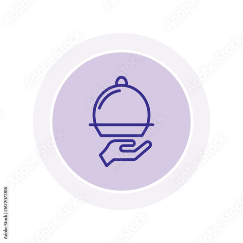 serving dish  color circle icon , vector, pixel perfect, illustrator file 

