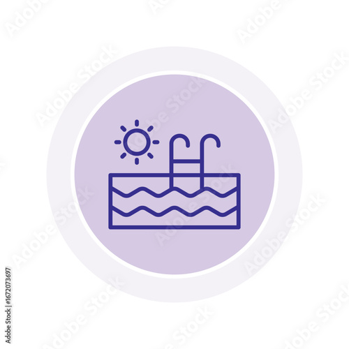 Swimming Pool color circle icon , vector, pixel perfect, illustrator file 
