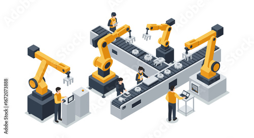 Isometric robotic automation in a modern factory setting