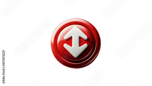 Free Download Red oval button with up and down arrows isolated on transparent background - GFXLoad
