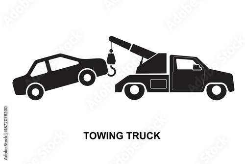 Car towing truck icon isolated on background vector illustration.
