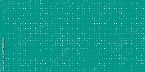 Seamless background pattern of evenly spaced white plus symbols of different sizes and opacity. illustration on teal background with stars