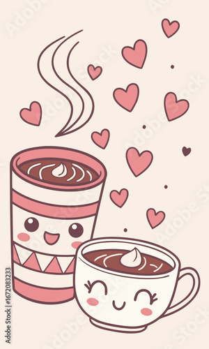 cup of coffee with hearts