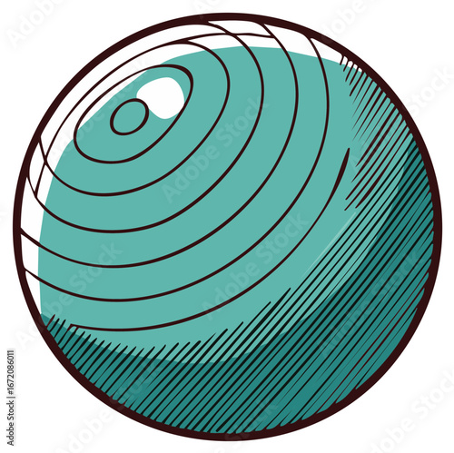 Hand drawn fitness ball illustration