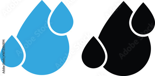 Water drop icon. Water level indicator 10 to 100%. different colour water drops. vector illustration on transparent background
