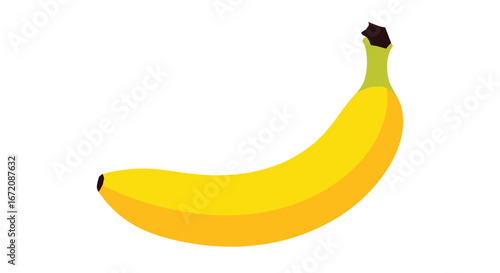 Ripe yellow banana ready to eat, perfect for healthy snacks and delicious food concepts