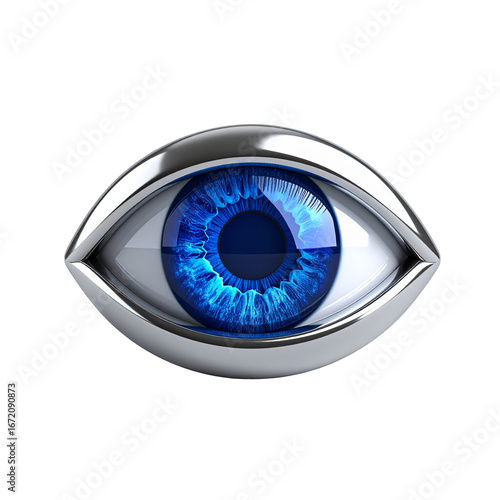 Vision Eye Security Concept Bright Blue Iris Metallic Design