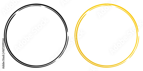 Stylish round border in black and gold – A double line round border designed to enhance presentations, labels, and creative layouts.