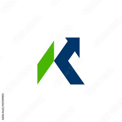letter K arrow simple. logo company K icon