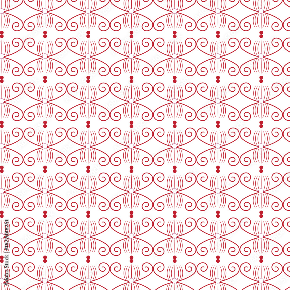 Fototapeta premium Seamless Red Ornamental Pattern